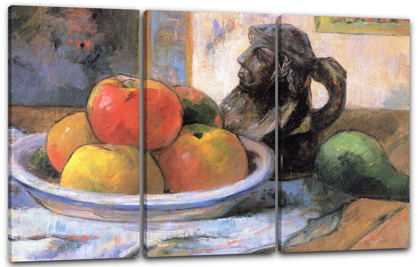 Leinwandbild Paul Gauguin - Stillleben mit Äpfeln, Birne und Keramik