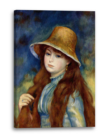 Leinwandbild Pierre-Auguste Renoir - Mädchen mit Strohhut