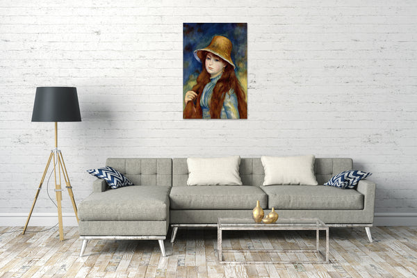 Leinwandbild Pierre-Auguste Renoir - Mädchen mit Strohhut