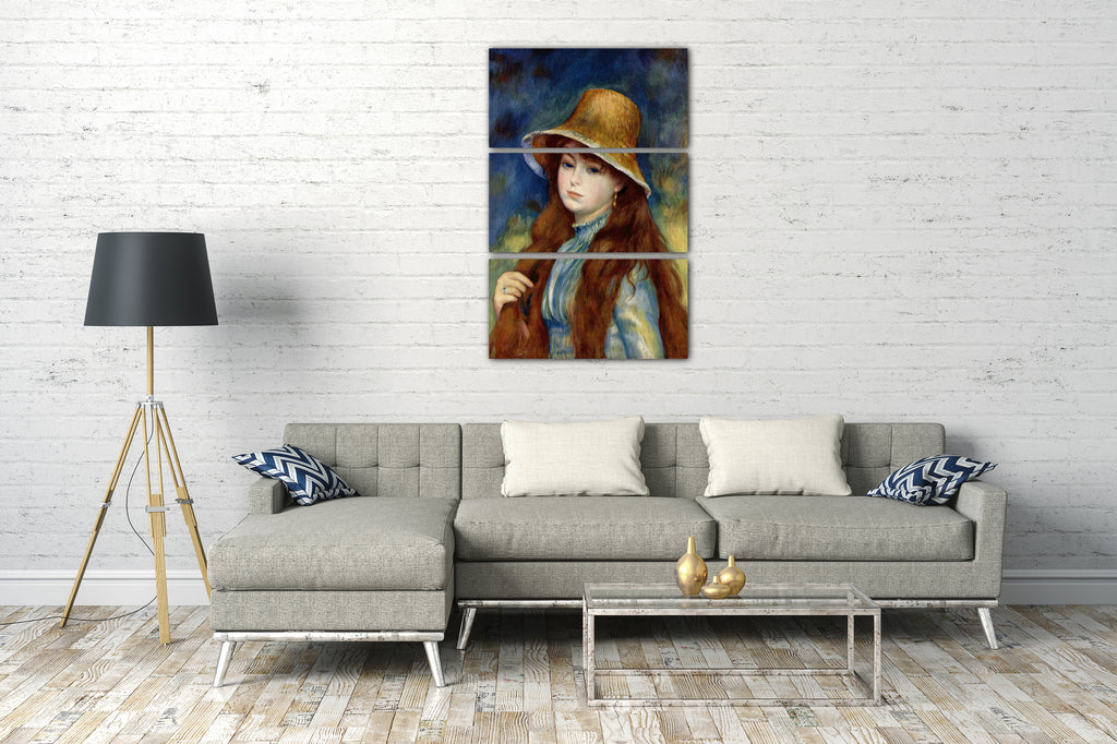 Leinwandbild Pierre-Auguste Renoir - Mädchen mit Strohhut
