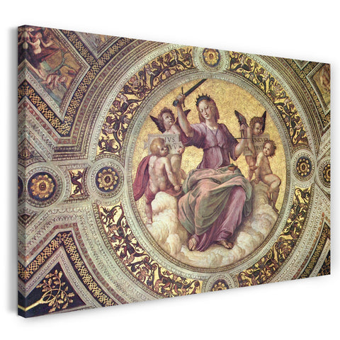 Leinwandbild Raphael - Deckenfresko, Detail, Szene: Justitia, Tondo