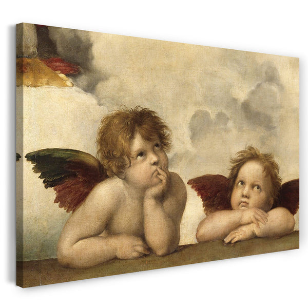 Leinwandbild Raphael - Sixtinische Madonna, zwei Engel