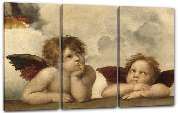 Leinwandbild Raphael - Sixtinische Madonna, zwei Engel