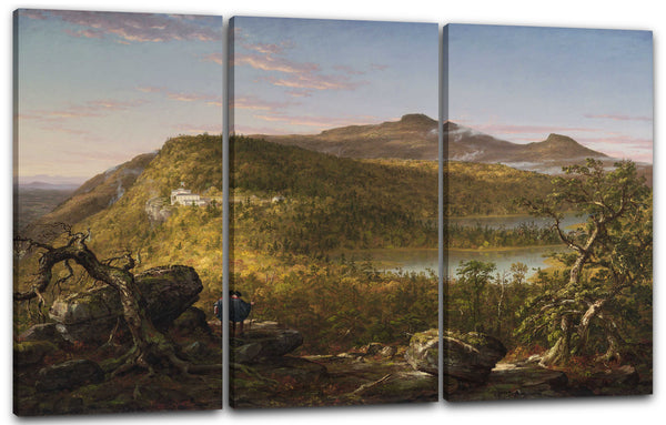 Leinwandbild Thomas Cole - Blick auf die zwei Seen und Berghütte