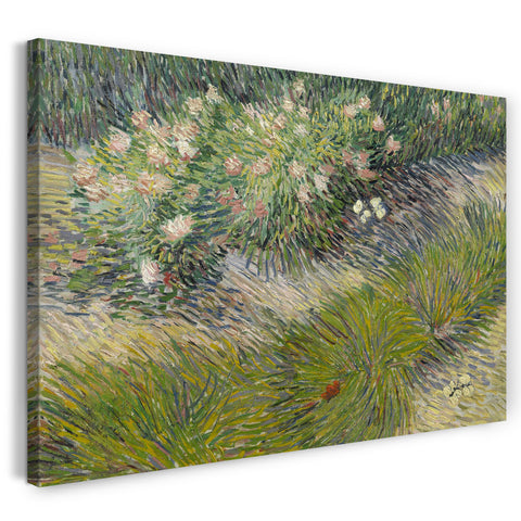Leinwandbild Vincent van Gogh - Gras und Schmetterlinge