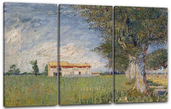 Leinwandbild Vincent van Gogh - Bauernhaus im Weizenfeld