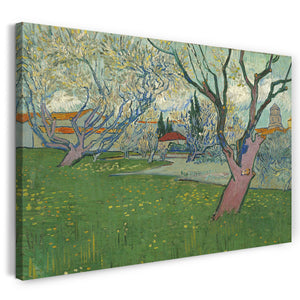 Leinwandbild Vincent van Gogh - Blühende Obstgärten Blick auf Arles