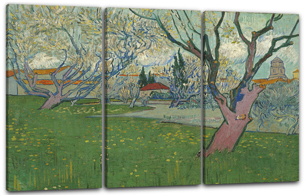 Leinwandbild Vincent van Gogh - Blühende Obstgärten Blick auf Arles