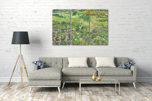 Leinwandbild Vincent van Gogh - Hohes Gras mit Schmetterlingen