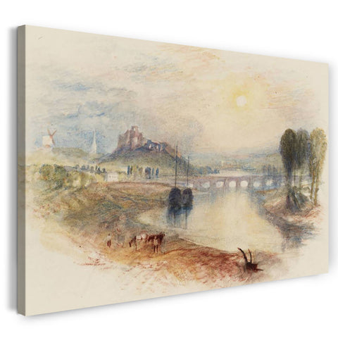 Leinwandbild William Turner - A Village. Evening, for Rogerss Poems