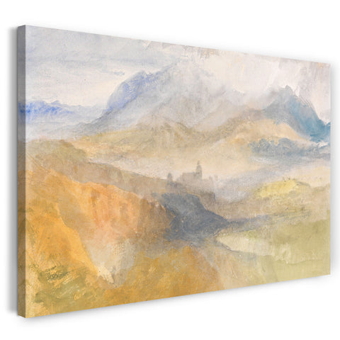 Leinwandbild William Turner - A distant view over Chambéry, from the North, with storm clouds