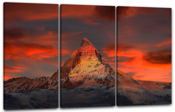 Leinwandbild Landschaftsbilder Berge Schweiz Zermatt Berge bedeckt von Schnee