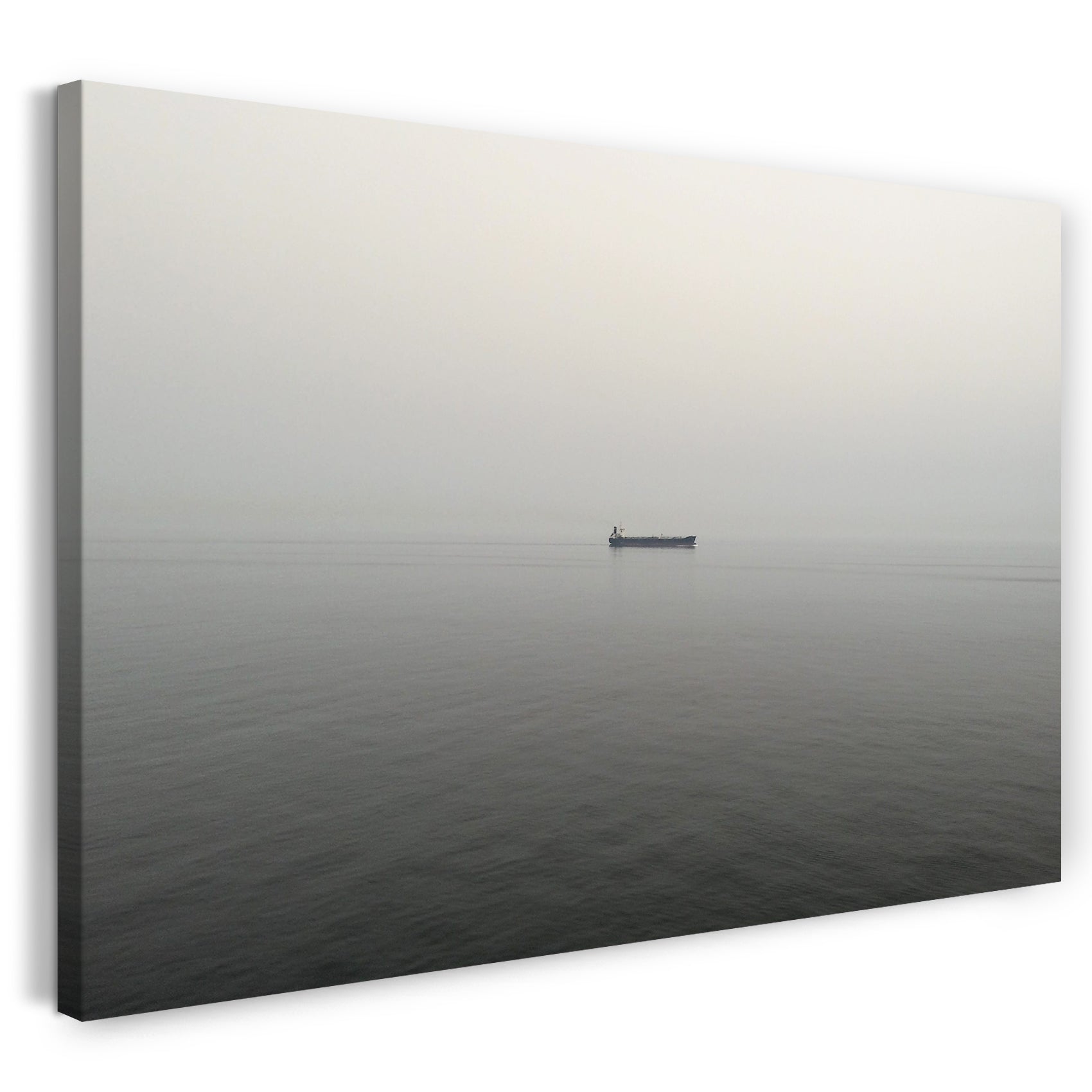 Leinwandbild Landschaftsbilder Container-Schiff einsam und verlassen im Meer