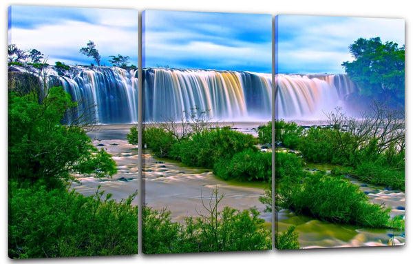 Leinwandbild Wasserfall Natur-Bilder Bäume Fantasy Niagara green Foto Africa magic