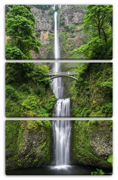 Leinwandbild Wasserfall Fluss wild-life Bäume Traum-Landschaft Natur-Bilder Berge