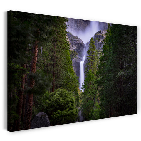 Leinwandbild Wasserfall Natur-Bilder Berge Wald grün Landschaft forest wild-life
