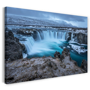 Leinwandbild Niagara-Falls Traum-Landschaft Wasser See Natur-Bilder Wasserfall Eis