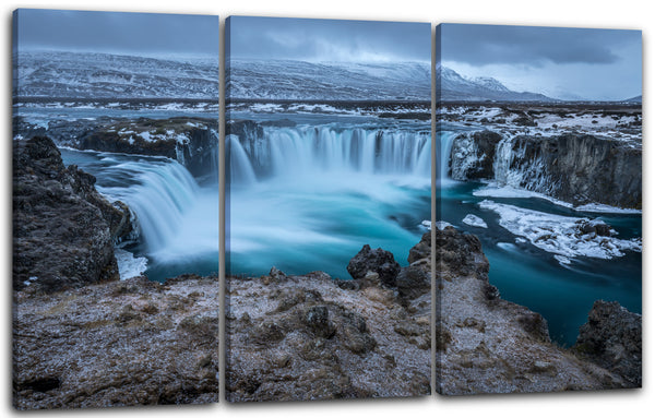 Leinwandbild Niagara-Falls Traum-Landschaft Wasser See Natur-Bilder Wasserfall Eis