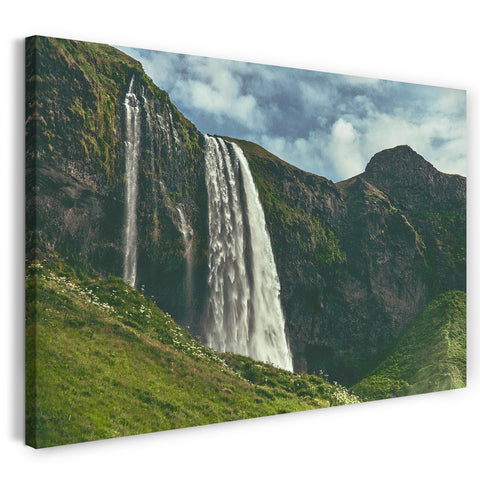 Leinwandbild Wasserfall Wildnis Schottland Berge Landschaft Natur-Bilder Schlucht Tal