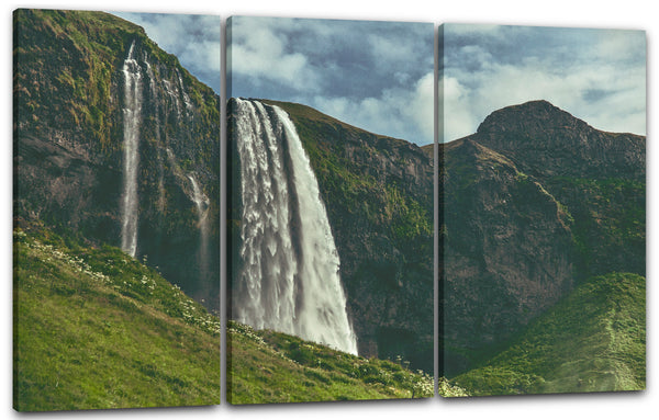 Leinwandbild Wasserfall Wildnis Schottland Berge Landschaft Natur-Bilder Schlucht Tal