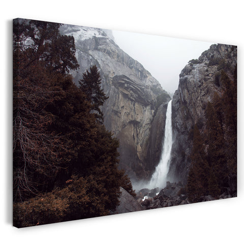 Leinwandbild Wasserfall Felsen Berge Wildnis wandern Natur-Bilder Schlucht Tal