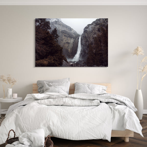 Leinwandbild Wasserfall Felsen Berge Wildnis wandern Natur-Bilder Schlucht Tal