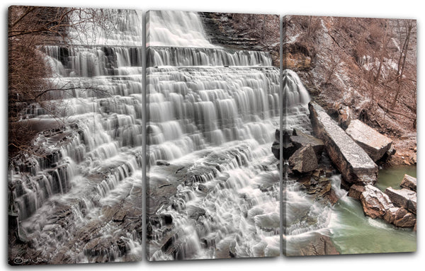 Leinwandbild Wasserfall Steinbruch Marmor Italien Natur-Bilder Wald Bach sea Fluss