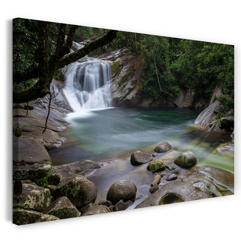 Leinwandbild Wasserfall See lake sea nature Landschaft forest Natur-Bilder Wald Bach