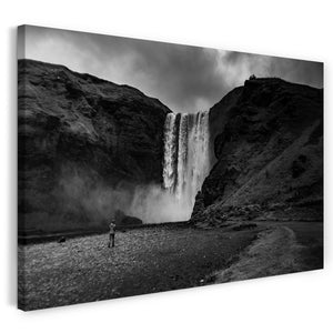 Leinwandbild Wasserfall Fotografie Natur-Bilder schwarz-weiß black-white landscape