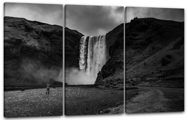 Leinwandbild Wasserfall Fotografie Natur-Bilder schwarz-weiß black-white landscape
