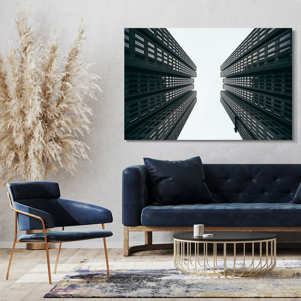 Leinwandbild New York Skyline Stadt Hochhäuser Kunst art Fotografie modern grau