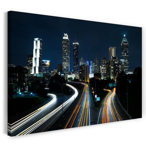 Leinwandbild Big City at night New York Streets Traffic Stadtebilder Skyline Nacht