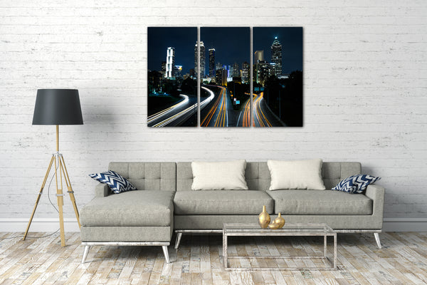 Leinwandbild Big City at night New York Streets Traffic Stadtebilder Skyline Nacht