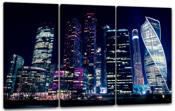 Leinwandbild Big City at night Hochhäuser New York Tokyo Dubai Stadtebilder Skyline