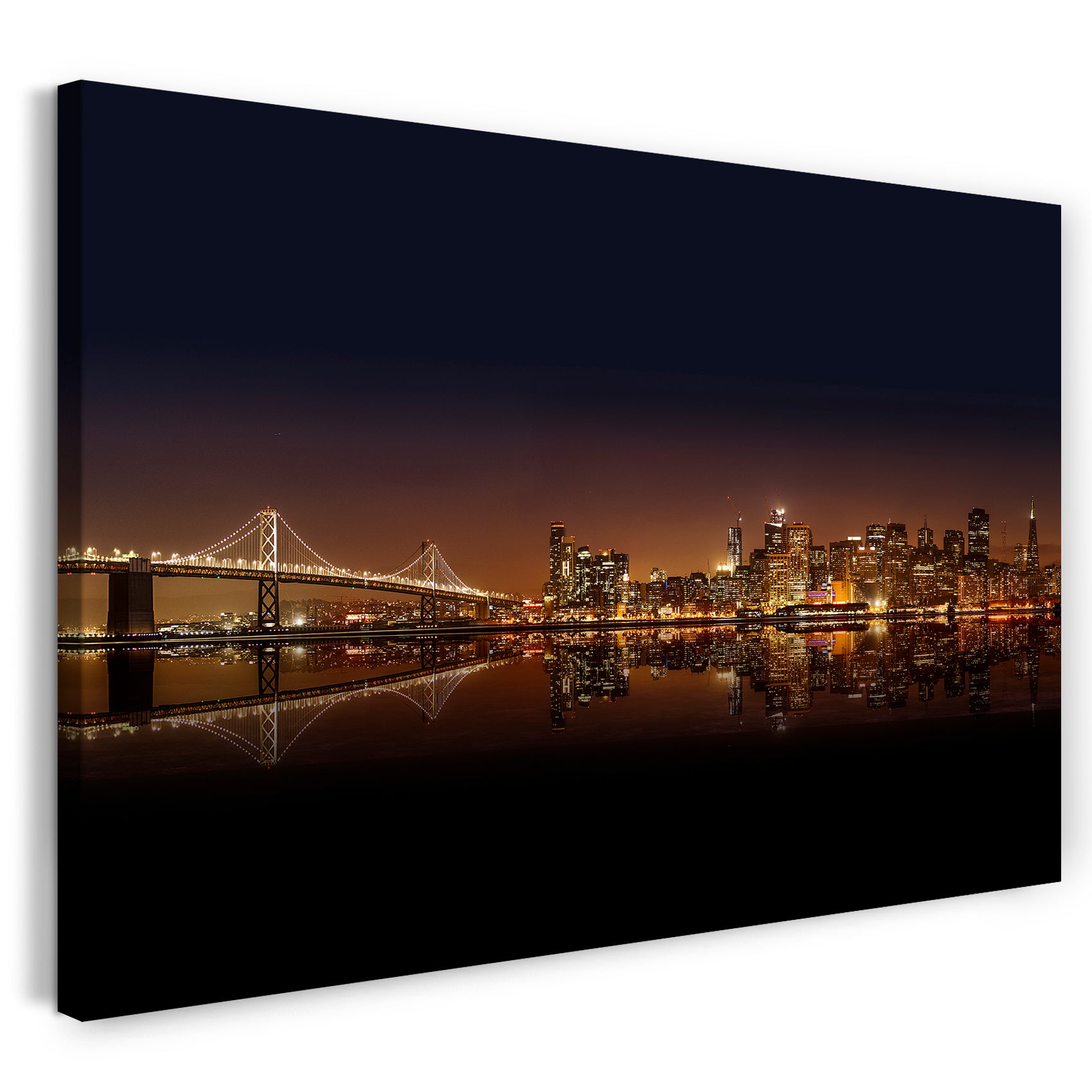 Leinwandbild San Francisco at night Golden Gate Bridge Stadtebilder Skyline Nacht