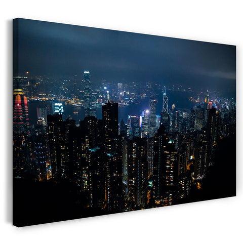 Leinwandbild Asia City night Shanghai Tokyo Kuala Lumpur Stadtebilder Skyline Nacht