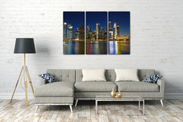 Leinwandbild Großstadt Nacht Stadtebilder Skyline Hochhäuser New York Tokyo Dubai
