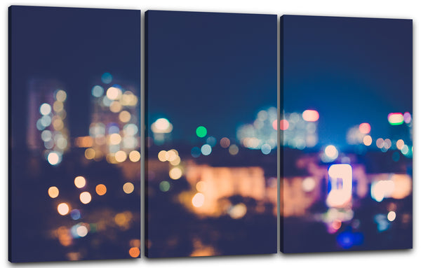 Leinwandbild Lichter Großstadt lights Kunst-Fotografie Stadtebilder Skyline Abstrakt
