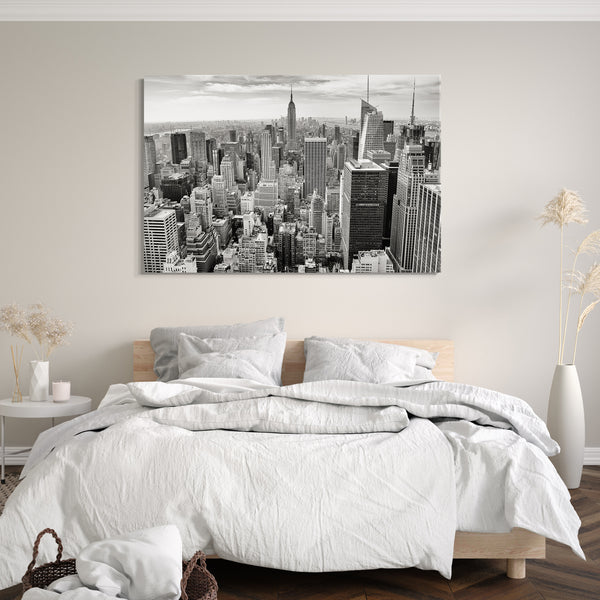 Leinwandbild Stadtebilder Skyline New York schwarz-weiß Kunst art grau Fotografie