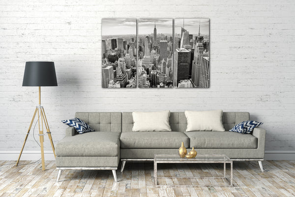 Leinwandbild Stadtebilder Skyline New York schwarz-weiß Kunst art grau Fotografie