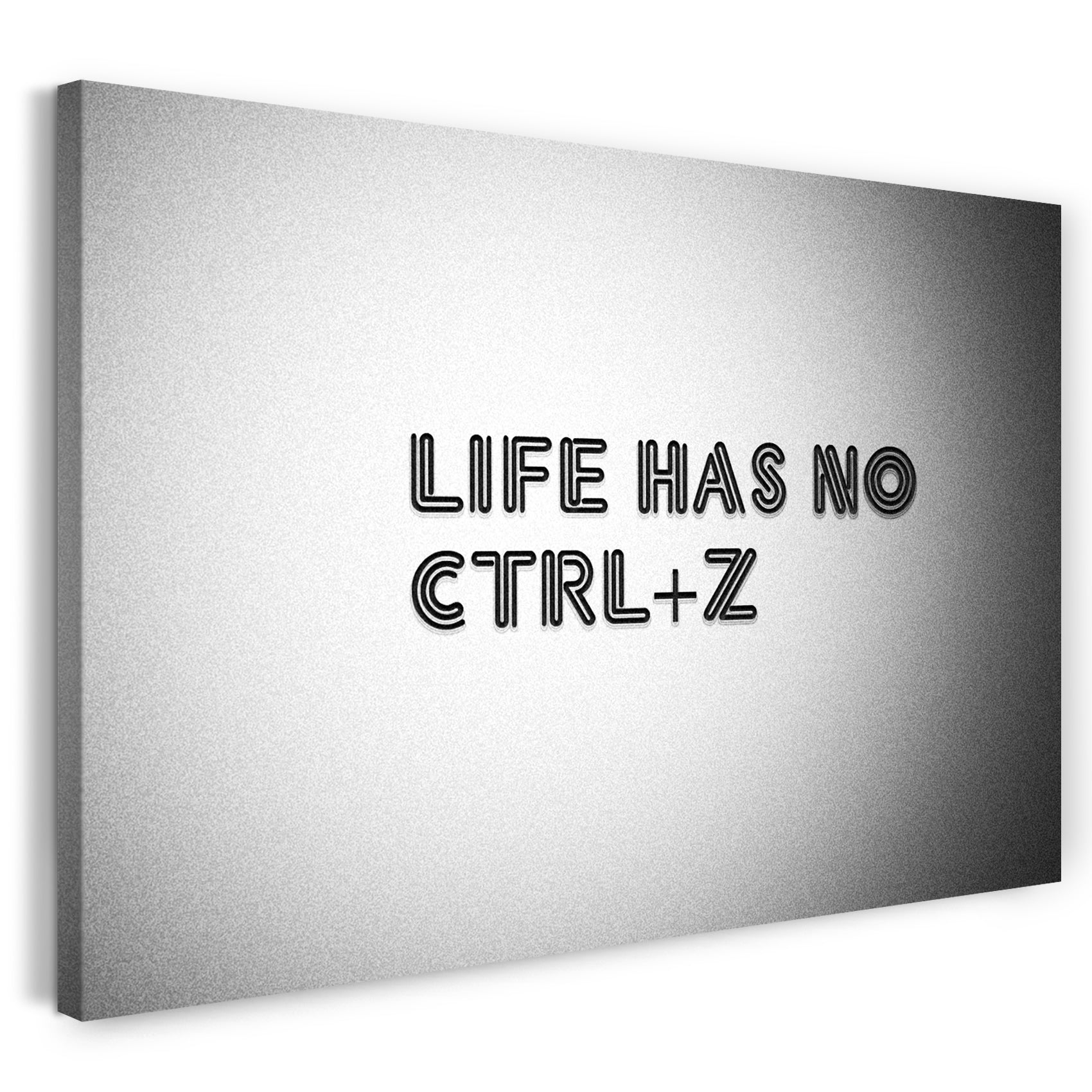 Leinwandbild Witziger Spruch, das Leben hat keine Strg+Z Taste, Zitate Quotes