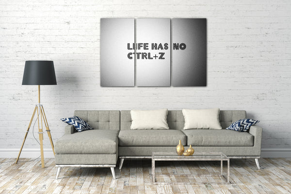 Leinwandbild Witziger Spruch, das Leben hat keine Strg+Z Taste, Zitate Quotes