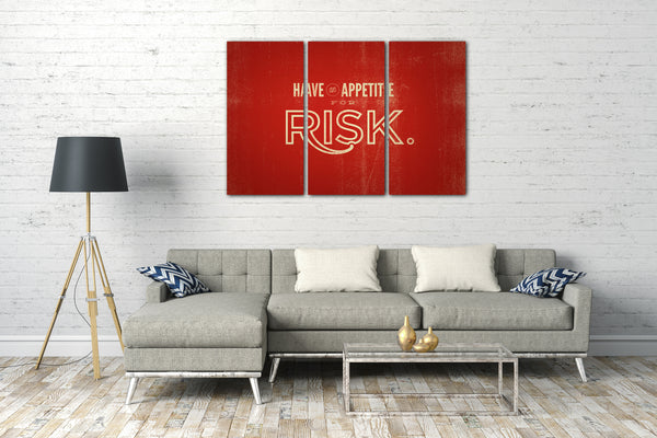 Leinwandbild Lust auf Risiko, Zitate Sprüche Quotes Motivation Power Erfolg Glück