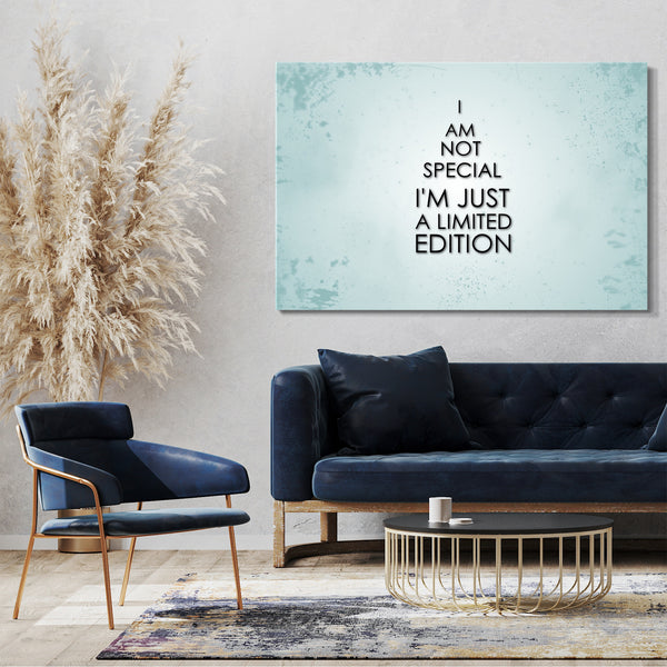 Leinwandbild Kooler Spruch, ich bin limited edition, Zitate Quotes funny witzig