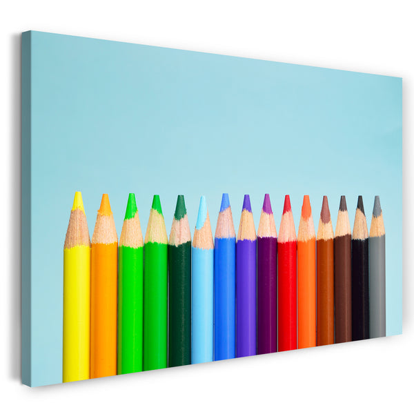 Leinwandbild Motiv Buntstifte kreatives künstlerisches Wand-Bild zur Zimmer-Deko