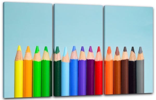 Leinwandbild Motiv Buntstifte kreatives künstlerisches Wand-Bild zur Zimmer-Deko
