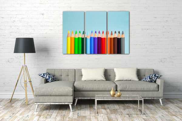 Leinwandbild Motiv Buntstifte kreatives künstlerisches Wand-Bild zur Zimmer-Deko