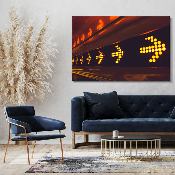 Leinwandbild Pfeile LED Lichter Neon-Licht Coole hippe moderne urbane Wand-Deko