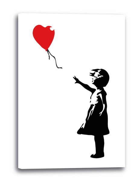 Top-Angebot Kunstdruck Banksy Balloon Girl Mädchen mit Luftballon Street Art Leinwand auf Keilrahmen gespannt