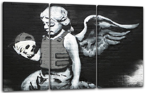 Leinwandbild Banksy - Engel mit Totenkopf Death Angel Street Art Graffiti